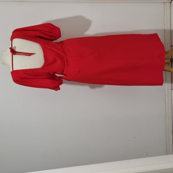 Tussah, sandra midi dress, coral red, size 14. - Picture 5 of 9